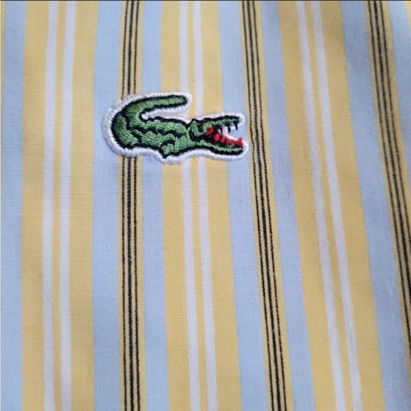 LACOSTE Button Down. Size 2X. Unique double collar. - Picture 4 of 8